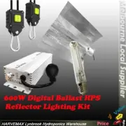 Hydroponics 600W HPS MH Grow Light Digital Ballast Wing Shade Lighting Kit