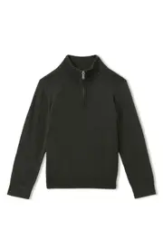 Reiss Kids' Blackhall Jr. Wool Quarter Zip Pullover in Dark Military Green at Nordstrom, Size 5-6Y