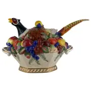 Fitz & Floyd Venezia Pheasant Tureen & Lid with Ladle, Discontinued - NIB