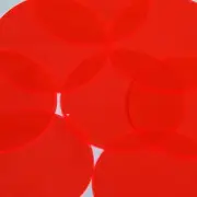 Round Vinyl Shape 70mm Red Go Go Fluorescent Edge Glow