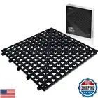 Esatto 6 Pack Interlocking Shelf Mats 12″, Black – for Spills, Clean Bars, St