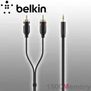 Belkin Essential Stereo RCA to 3.5mm AUX Audio Speaker Cable 2m 6.6ft Gold Plug