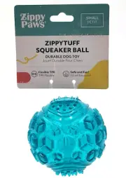 Zippy Paws Zippytuff Ball SMALL Rubber Easy Grip Squeaky Bouncy Dog Fetch Toy