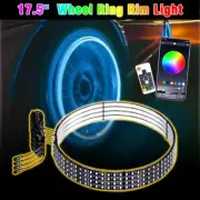 17.5 LED Rim Wheel Ring Light Strips RGB Color Chasing Turn Signal Bluetooth