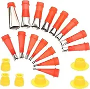 FOYTOKI 1Set Stainless Steel Caulking Finishing Tool Set with Silicone Nozzles Applicator Kit for Home and Bathroom Maintenance Easy to Use Caulk Tips for Various Gaps