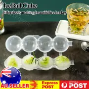 4 Large Ice Ball Maker Cube Tray Big Silicone Mold Sphere Whiskey Round AU2