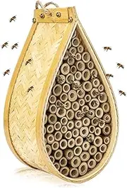 Bamboo Mason Beehive House Pollinator Tear Drop Bee Nest Hive Garden Beekeeping