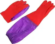 Anneome 1 Pair Elbow Water Resistant Aquarium Gloves for Water Change Secure Elastic Cuff for Handling Extra Long Protection