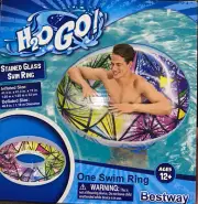 Inflatable Swim Tube Stained Glass Graphics Handles Floating Ring 41" Bestway
