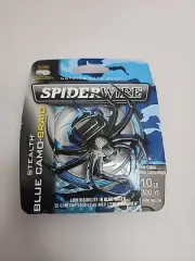 Spiderwire 10lb Stealth Braid Superline Fishing Line 300yd Camo Blue 1370444