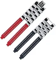 [Tommy Hilfiger] Watch Strap 19 mm Leather Stainless Steel Red/Blue - Case Number TH.F80132 - Suitable for Watch Model 1780068, Clasp Silver, Bracelet