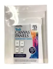 CASE OF 10- 10pc ArtSkills White Blank Canvas Panel Boards 4 sizes, 100pcs total