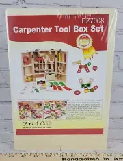 NEW Sealed Wooden Toys Carpenter Tool Box Set Kids Pretend Toy