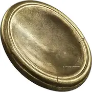Pyrite Thumb Worry Rubbing Stone for Anxiety Healing - Oval Cabochon for DIY Necklace, Easy to Carry Natural Crystal Pocket Palm Stone