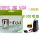 一年保固 HDMI轉VGA HDMI to VGA PS3 XBOX PSV TV PS4 HDMI線 MHL