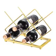 Countertop Wine Rack Wine Bottle Holder 5 Bottle for Table Wine Cabinet Gold