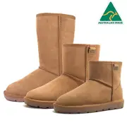 Australian Made UGG Boots Mini Short Tall Women Men Sheepskin Wool Boot Chestnut