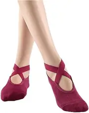 [Su.B.dgn] Women's Non-Slip Yoga Socks - Cotton + PVC Handle for Pilates, Barre and Fitness