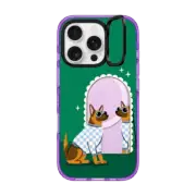 iPhone 16 Pro Impact Ring Stand Case MagSafe Compatible Checkered German Shepherd Mirror