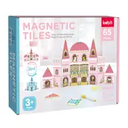 Kebo Magnetic Tiles 3-in-1 Set 65Pcs: Princess Castle, Ice Castle & DIY Creativity