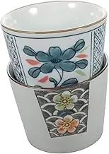 BIUDECO Retro Ceramic Tea Cup Set Small Japanese Style Tea Serving Cup Home Office