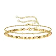 Full gold ball double chain bracelet – Tarnish Proof Jewellery