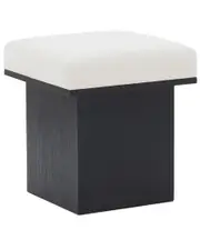 Safavieh Couture Bourke Velvet & Wood Square Ottoman
