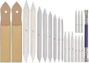21 Pieces Set Blending Stumps and Set with Sandpaper Pencil Sharpener Pencil Extension Tool and Felt Bag