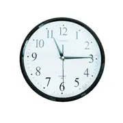 Concise Silent Non-Ticking Wall Clock Quartz- Black 24cm