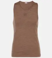 [Loewe] Loewe Anagram wool-blend tank top UK 10 brown