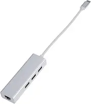 Gatuida Ethernet Adapter USB Hub USB 3.0 Hub Data Hub White Converter Wired Ethernet