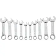 Klutch Stubby Combination Wrench Set, 10-Pc., Metric