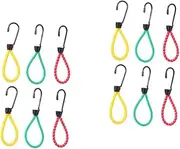 Sosoport Sets Camping Tent Hooks Elastic Rope Cord Clips for Tarp Awning Outdoor Camping Accessories Fast Adjusting Feature Pcs Random
