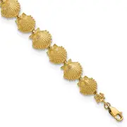7.25 Inch 14K Textured Shells 7.25In Bracelet