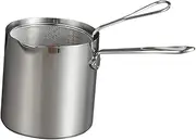 GRIRIW 1Set Portable Stainless Steel Deep Frying Pot with Fry Basket Nonstick Fryer for Home Handle Design for Breakfast and Food