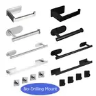 Breikuth Adhesive Toilet Paper Holder Towel Rail Towel Rack Bathroom Robe Hooks