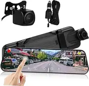 GANAZONO 1Set Streaming Cam Full Screen Rearview Mirror with Front and Rear Cameras Night Vision Loop Recording Reverse Monitor Comprehensive Safety for Cars