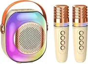 Kids Wireless Karaoke Machine | Portable Kids Karaoke Machine with 2 Microphones | Heavy Bass Karaoke Machine for Singing Lovers for Bedroom, School Stage