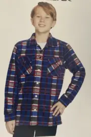 Quicksilver Boys Youth NWT Blue & Red Fleece Shirt Jacket Size 14/16 - 037