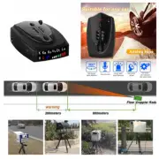 2023 Car Anti-Police Speeding Radar Detector Voice Alert 360° GPS Speed BLACK