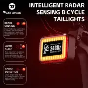 WEST BIKING Bicycle Intelligent Radar Tail Light Rear Brake Sensing Light LED