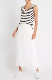 Sass & Bide Remix Wonder Relaxed Straight Maxi Skirt Ivory Size 38 - 8, RRP $450