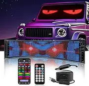 XAXVSTS Programmable LED Eyes for Car, 47.5x12cm, LED Indicator Board with Bluetooth App and Remote Control, LED Light Sign USB 5V | Devil Eyes LED Driving Writing for Trucks, Advertising and Party