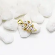 2PCS 18K Gold Plated Charm Pendant, Cubic Zirconia Minimalist Charm, Leaf Charm