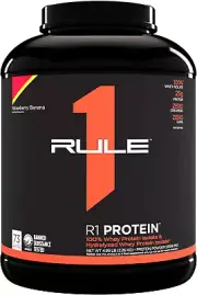 Rule1 R1 100% Whey Protein Isolate and Hydrolysate Protein Powder 5.03 Lb, St...