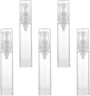 5PCS 10ml Clear Empty Travel Portable Refillable Plastic Airless Vacuum Pump Bottle Vial Press Container for Lotion