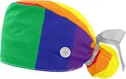 [WOSHJIUK] Working Hat 2 Pack Scrub Caps for Women,LGBT Pride Rainbow Sign,Tie Back Cap Adjustable Scrub Hat