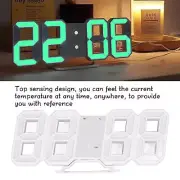 Digital Wall Alarm Clock Timer 3D LED Wall Clock Minimalist White Frame BX