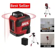 65ft. 360° Red Self-Leveling Cross Line Laser Level with Horizontal and Verti...
