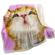 Adorable Ginger Kitty Cat Throw Blanket